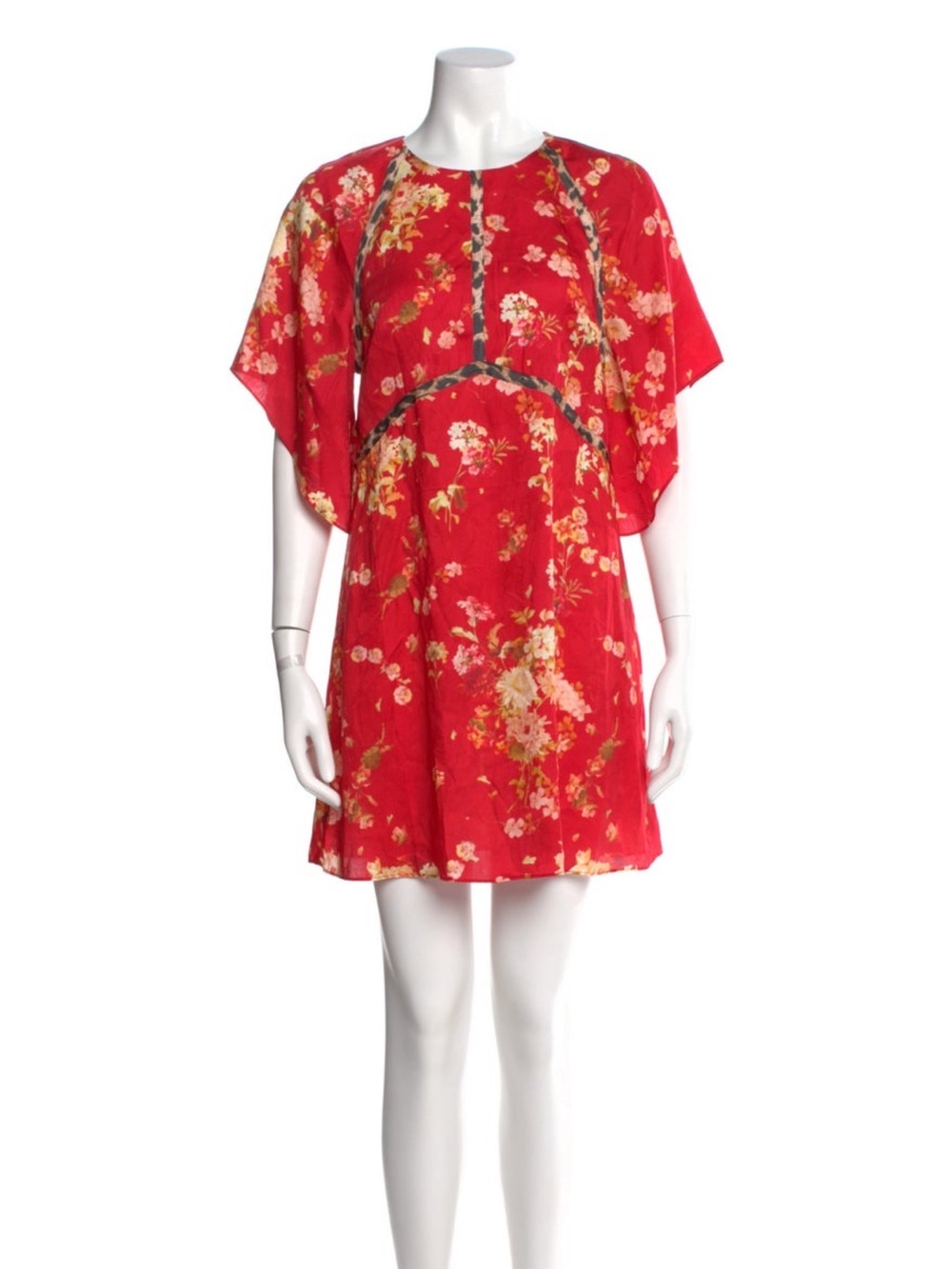 AllSaints Red Floral Mini Dress